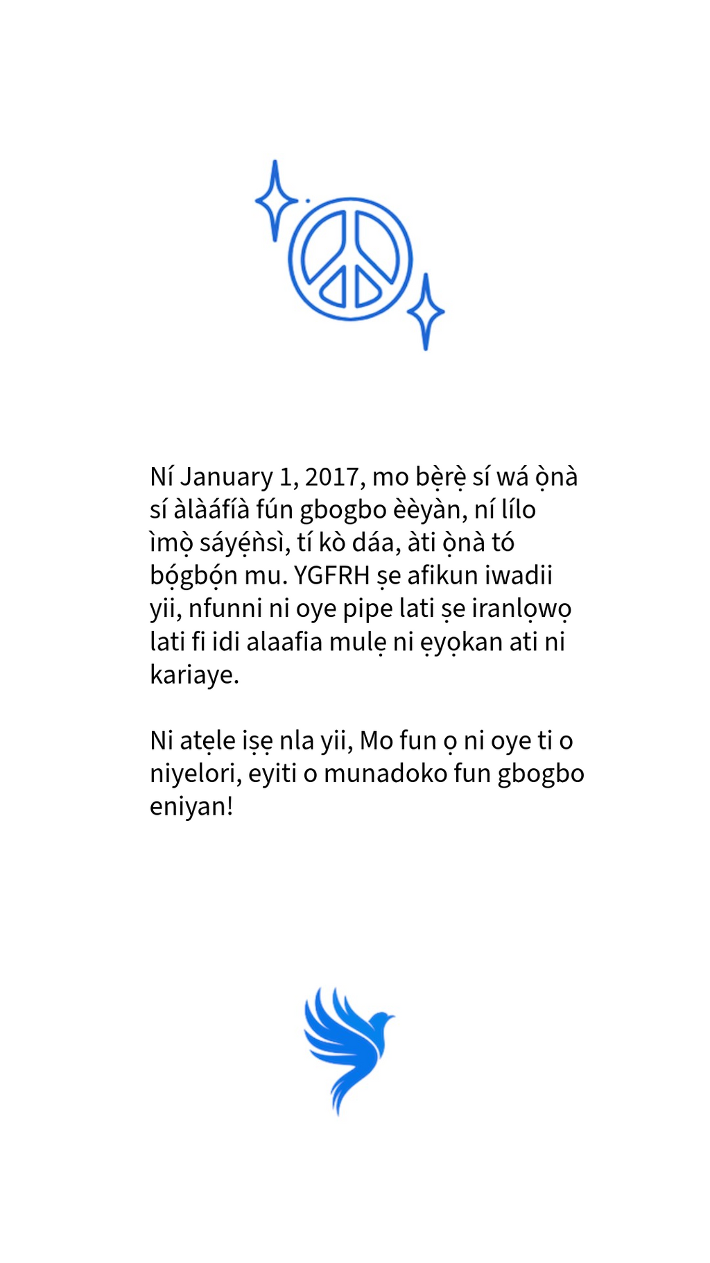 YGFRH Béninois, Yoruba (Oni-nọmba)