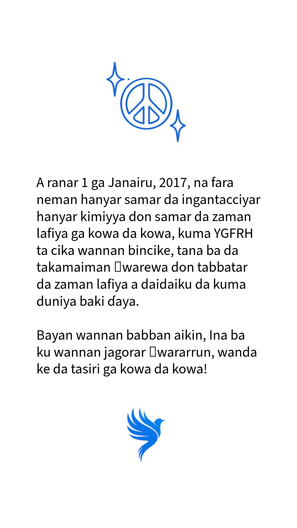 YGFRH Niger, Haoussa (Takarda)